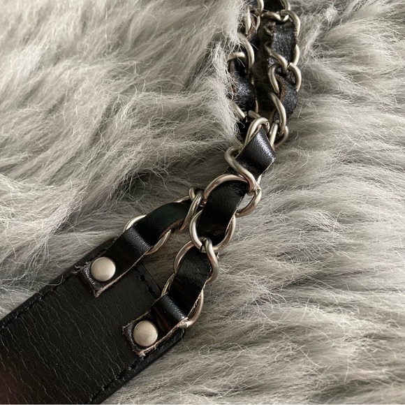 Esprit Brand New Black Leather and Chain Belt - Picture 4 of 4